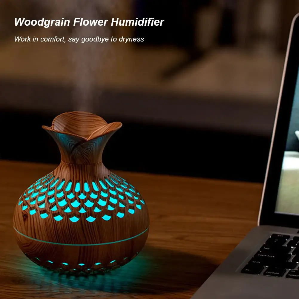 300ml Aromatherapy Diffuser | Wood Grain Humidifier Silent Aromatherapy