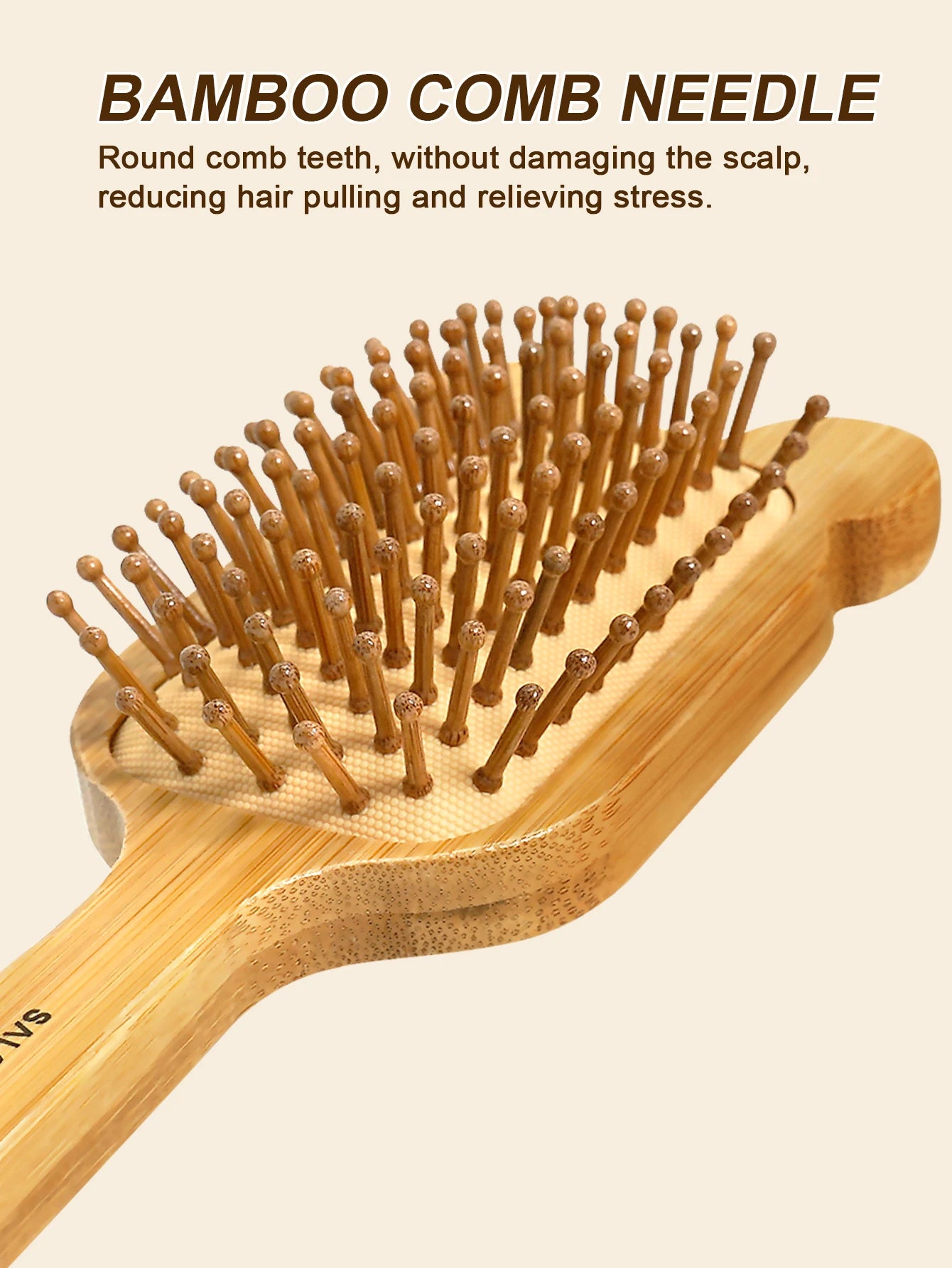 Natural Bamboo Hair Brush – Wooden Anti-Static Detangler & Scalp Massage Comb
