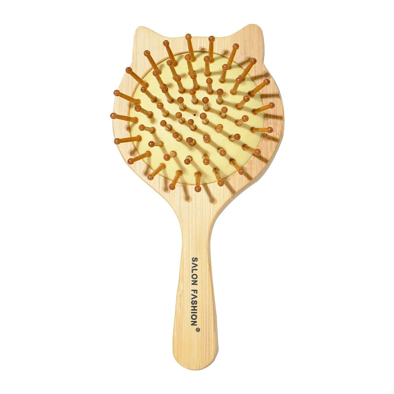 Natural Bamboo Hair Brush – Wooden Anti-Static Detangler & Scalp Massage Comb
