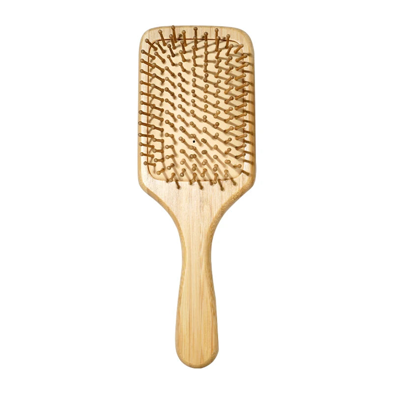 Natural Bamboo Hair Brush – Wooden Anti-Static Detangler & Scalp Massage Comb