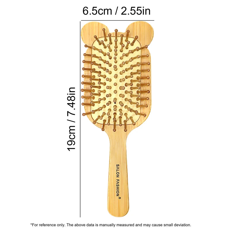 Natural Bamboo Hair Brush – Wooden Anti-Static Detangler & Scalp Massage Comb