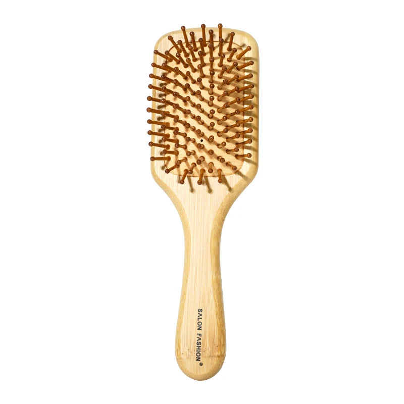 Natural Bamboo Hair Brush – Wooden Anti-Static Detangler & Scalp Massage Comb