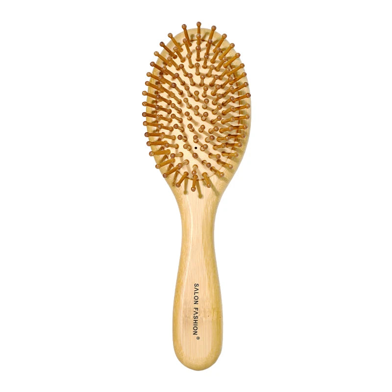 Natural Bamboo Hair Brush – Wooden Anti-Static Detangler & Scalp Massage Comb