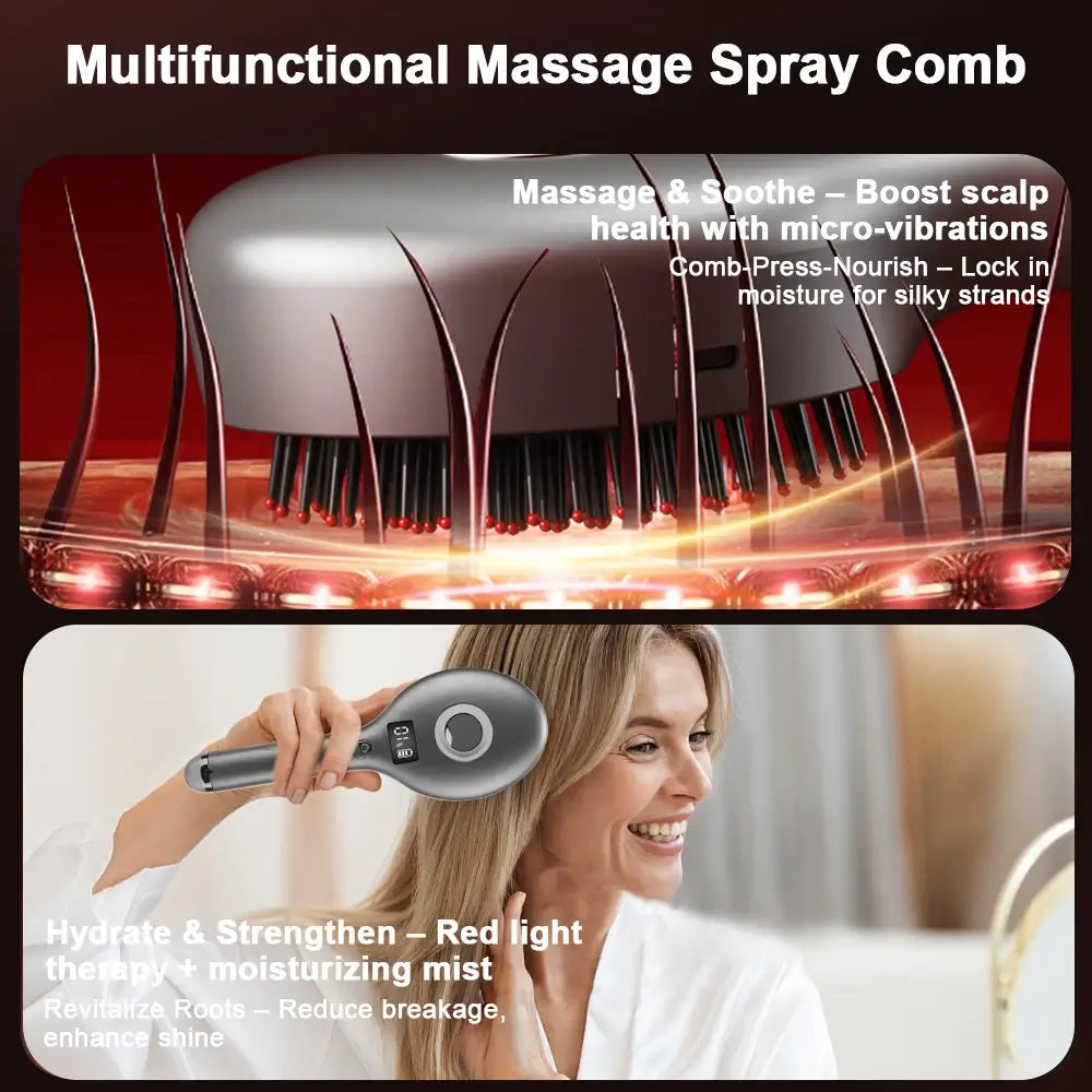 Electric Spray Massage Comb | 4 Mode Scalp Massage Brush