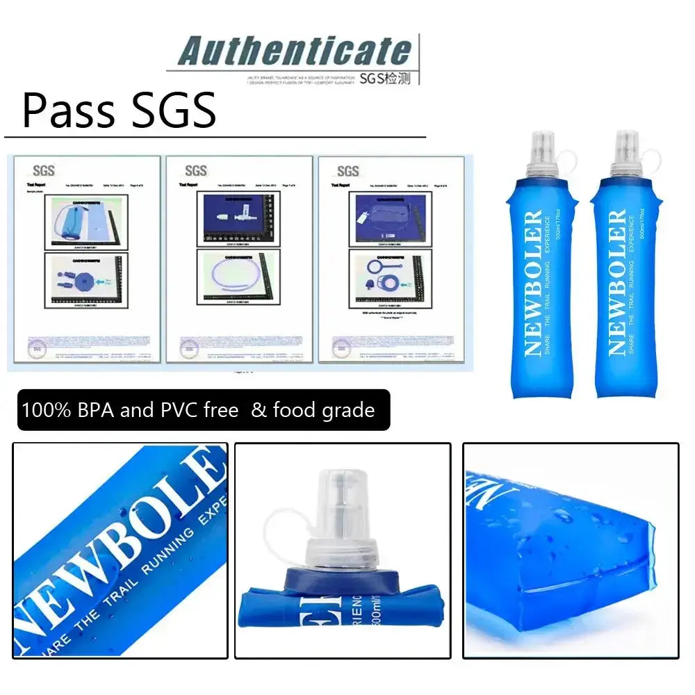 Folding Water Bottle | Running Hydration Flask 250ml 500ml Water Bottle
