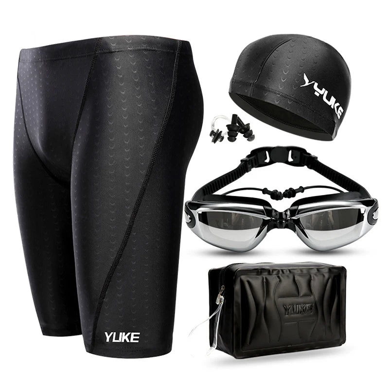 🏊 Men’s Swim Kit – Shorts, Goggles, Cap, Earplugs, Case Set