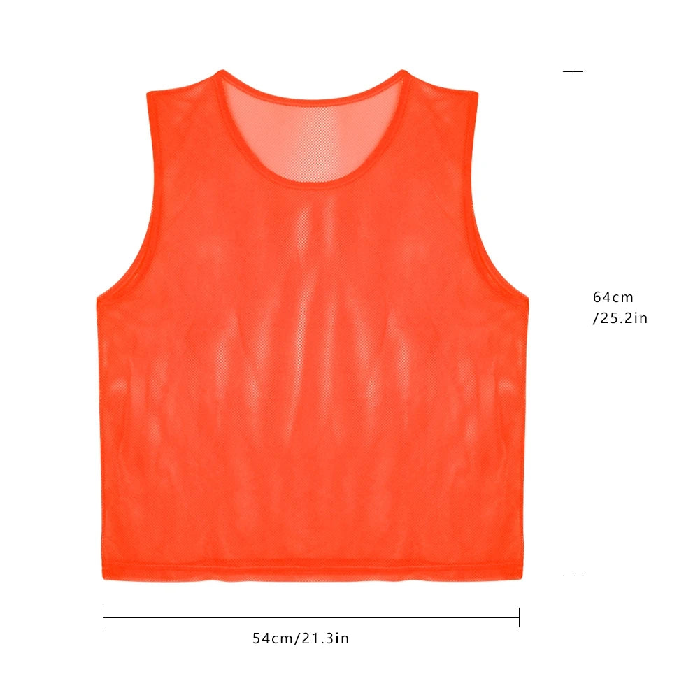 6/12PCS Soccer Training Pinnies – Breathable Team Sports Vests