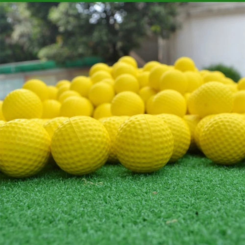 20pcs PU Foam Golf Balls – Yellow Elastic Indoor/Outdoor Practice Balls
