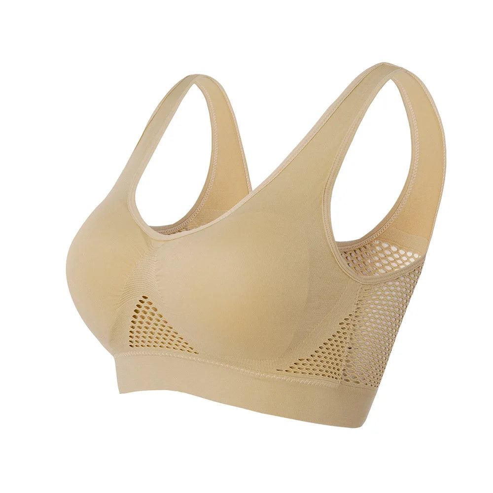 👙 Hollow Out Sports Bra – S–6XL Seamless Padded Gym Fitness Top
