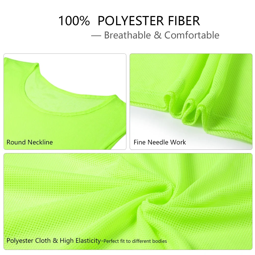 6/12PCS Soccer Training Pinnies – Breathable Team Sports Vests