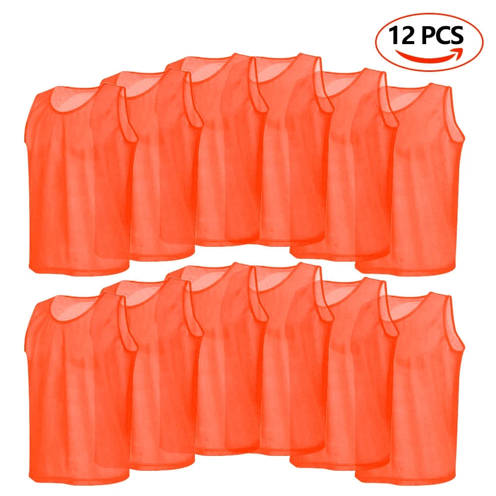 6/12PCS Soccer Training Pinnies – Breathable Team Sports Vests