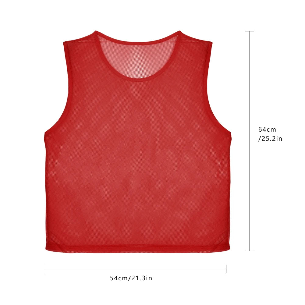 6/12PCS Soccer Training Pinnies – Breathable Team Sports Vests