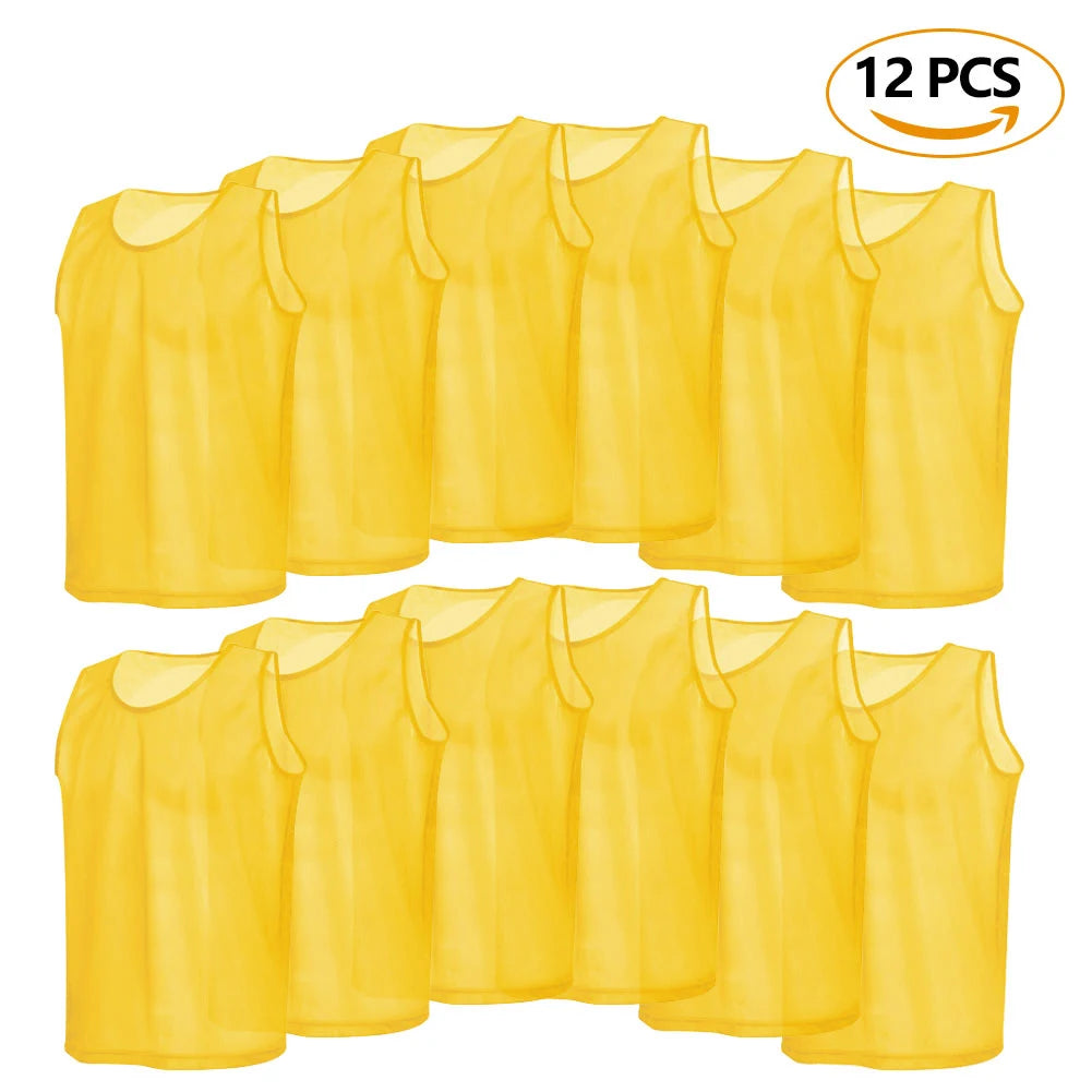 6/12PCS Soccer Training Pinnies – Breathable Team Sports Vests