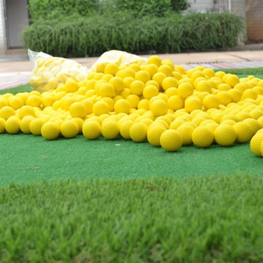 20pcs PU Foam Golf Balls – Yellow Elastic Indoor/Outdoor Practice Balls