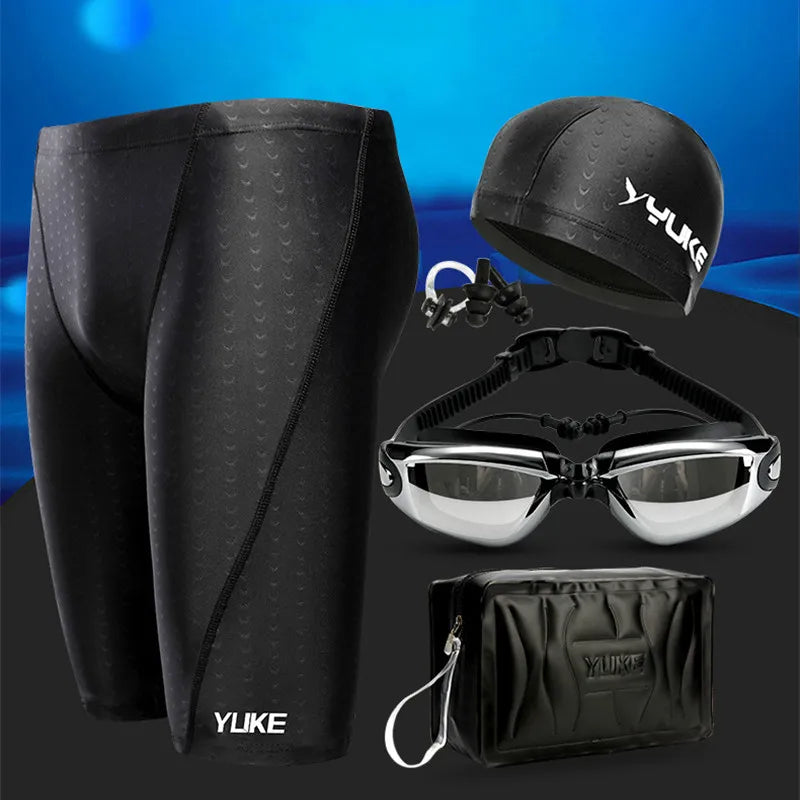 🏊 Men’s Swim Kit – Shorts, Goggles, Cap, Earplugs, Case Set