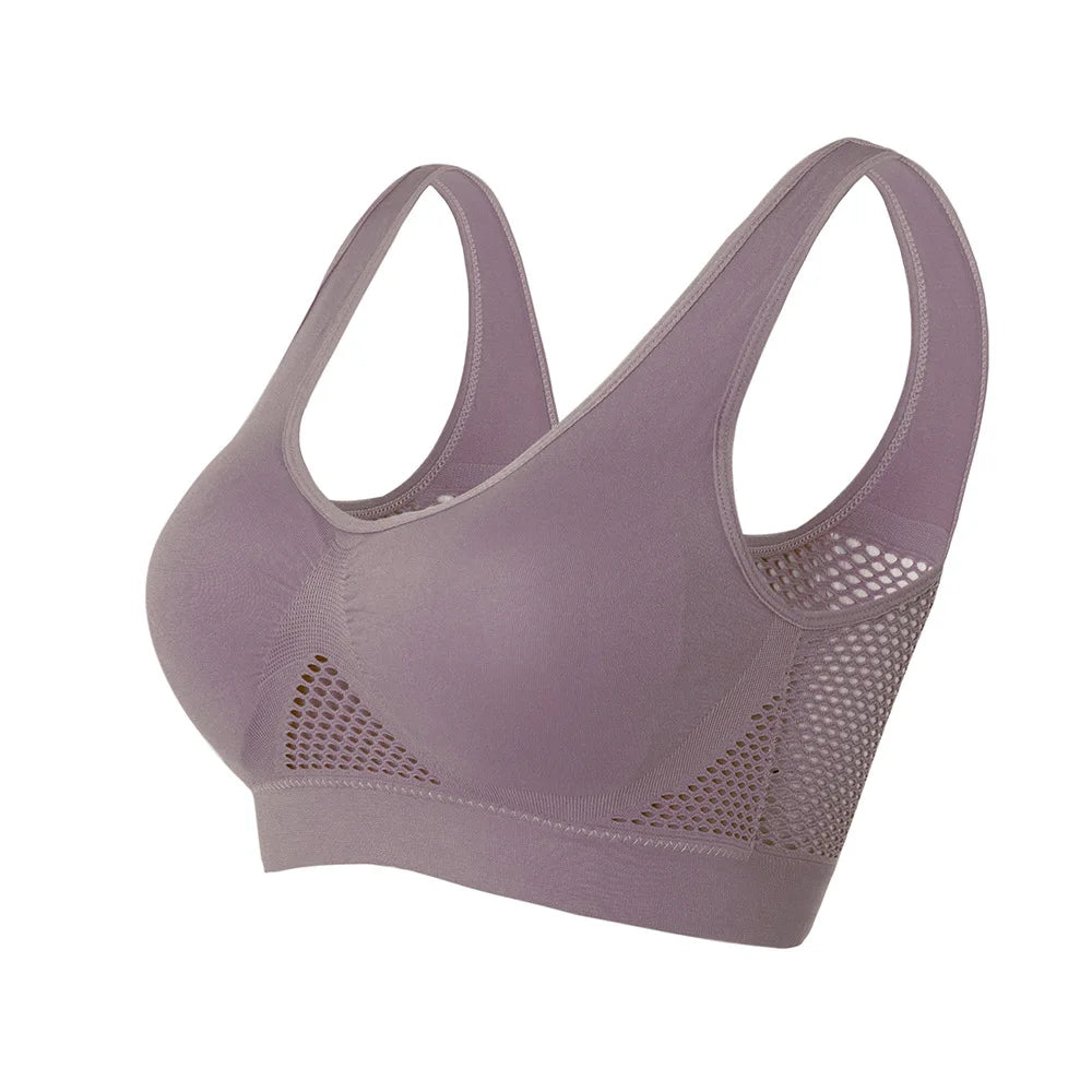 👙 Hollow Out Sports Bra – S–6XL Seamless Padded Gym Fitness Top