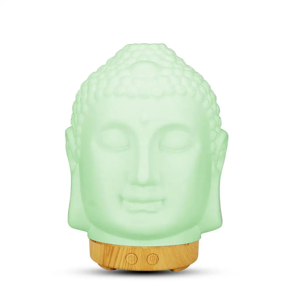 Buddha Head Essential Oil Diffuser – 100ml Aromatherapy Ultrasonic Humidifier with LED Night Light