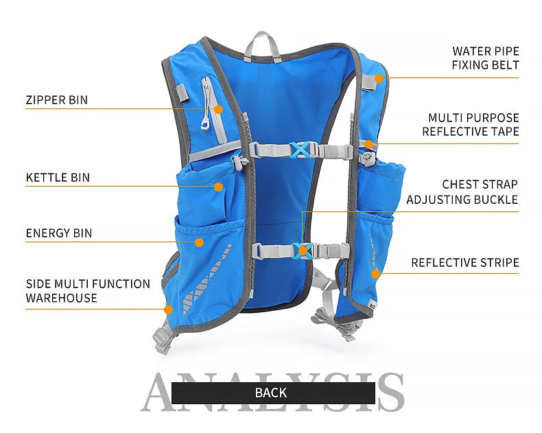 5L Hydration Running Backpack – Quick-Dry Lightweight Water Pack for Marathon & Cycling