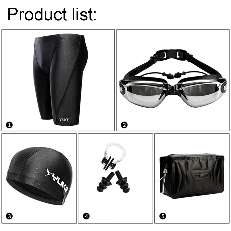 🏊 Men’s Swim Kit – Shorts, Goggles, Cap, Earplugs, Case Set