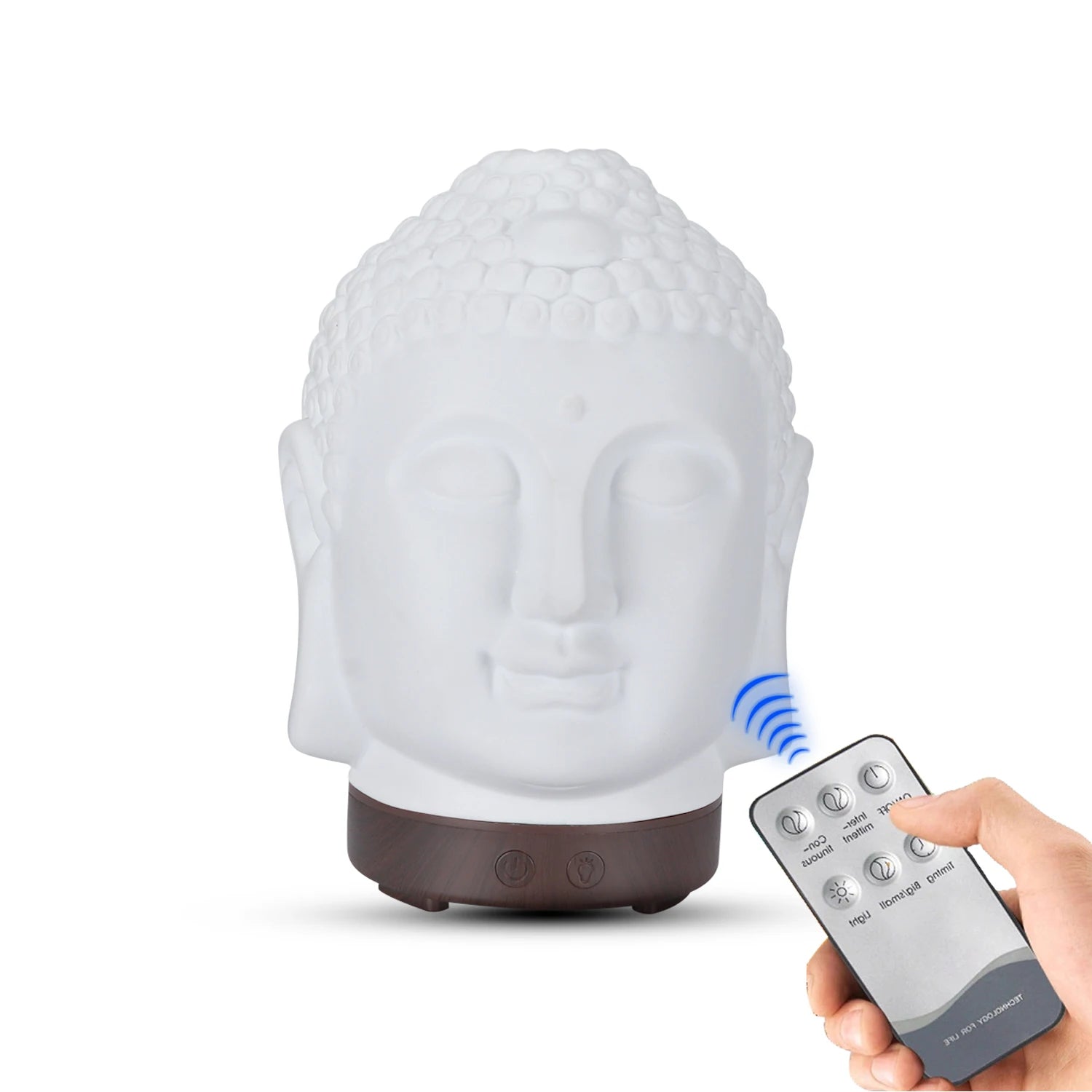 Buddha Head Essential Oil Diffuser – 100ml Aromatherapy Ultrasonic Humidifier with LED Night Light