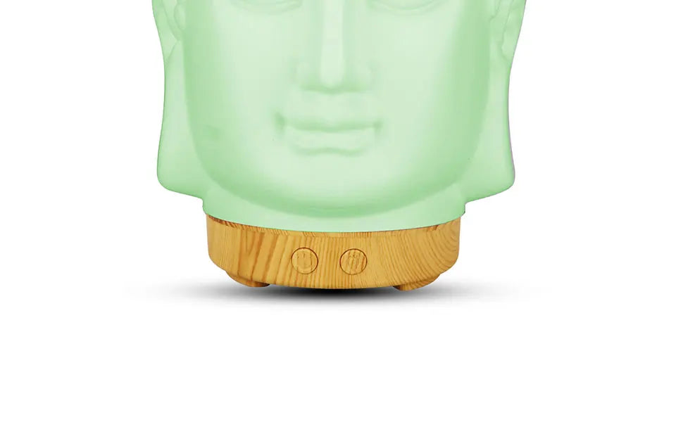 Buddha Head Essential Oil Diffuser – 100ml Aromatherapy Ultrasonic Humidifier with LED Night Light