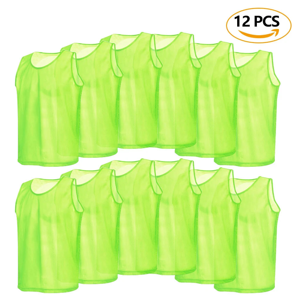 6/12PCS Soccer Training Pinnies – Breathable Team Sports Vests
