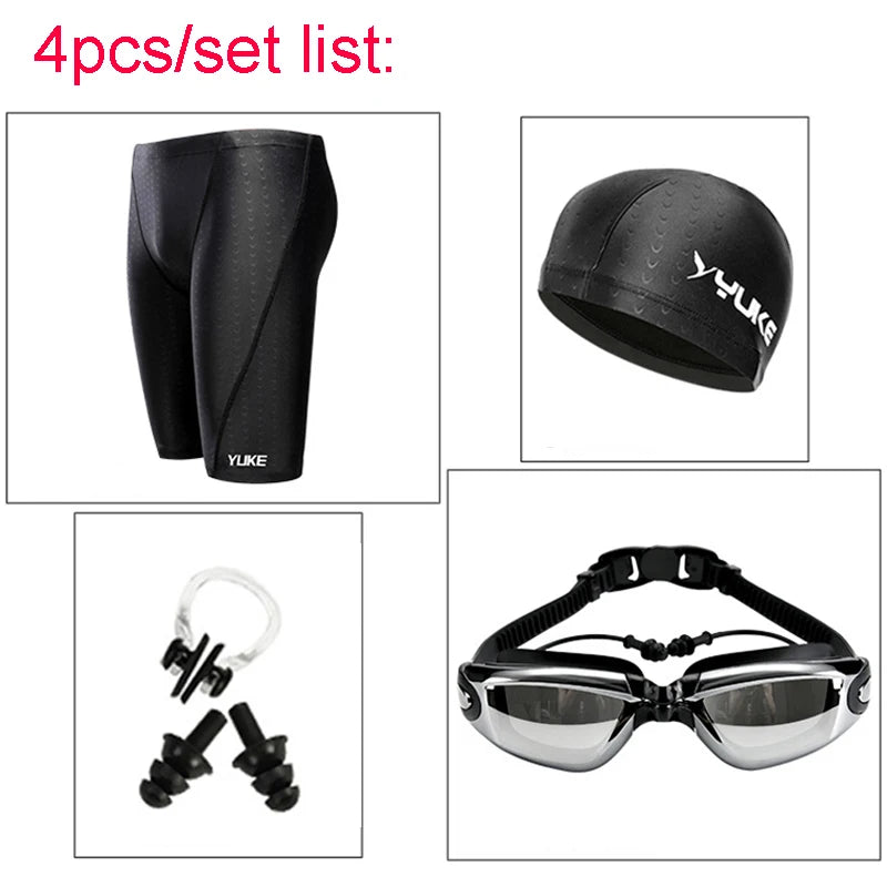🏊 Men’s Swim Kit – Shorts, Goggles, Cap, Earplugs, Case Set