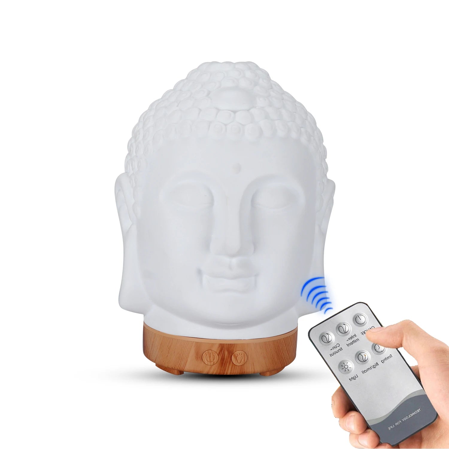 Buddha Head Essential Oil Diffuser – 100ml Aromatherapy Ultrasonic Humidifier with LED Night Light