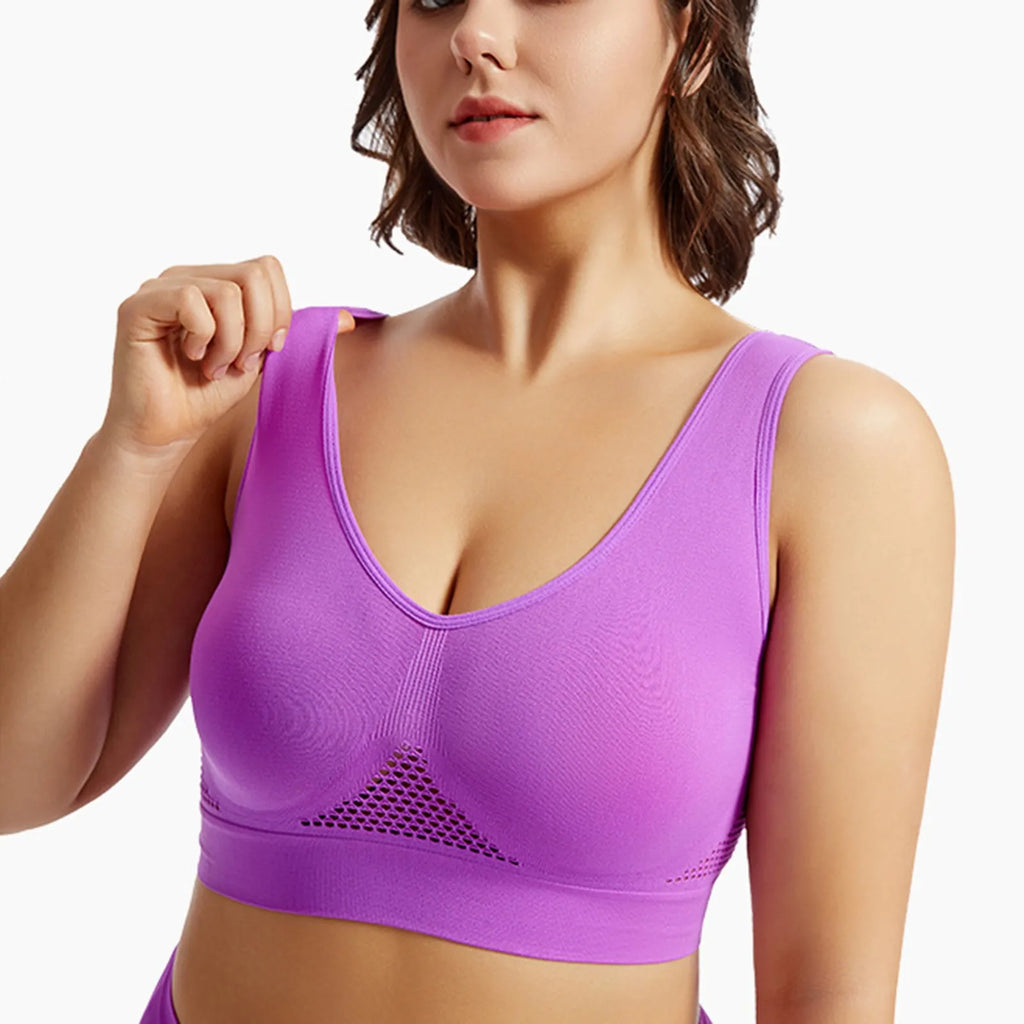 Women’s Zipper Front Sports Bra – Padded Workout Fitness Crop Top for Yoga & Gym