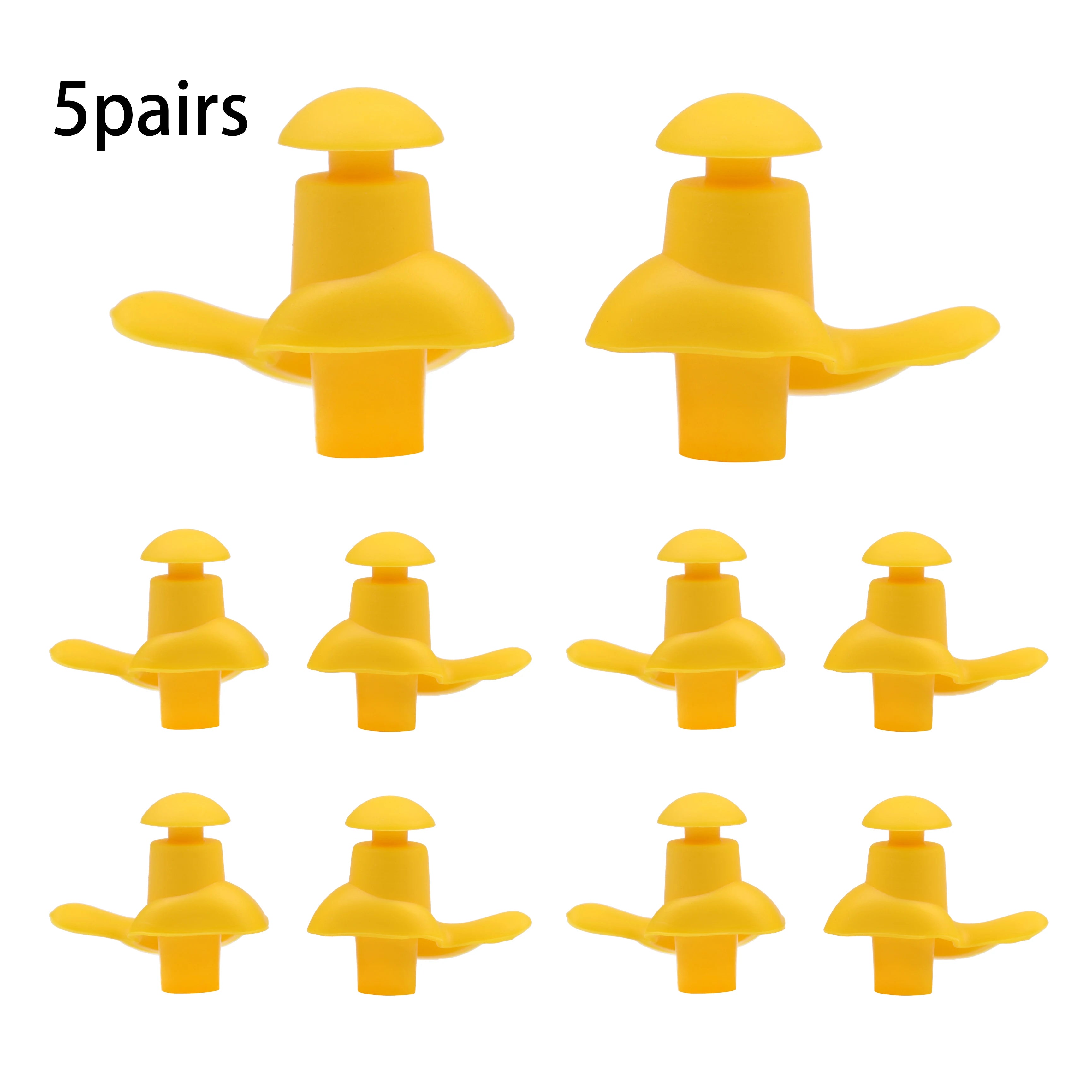👂 5-Pair Silicone Earplugs – Waterproof for Swimming & Sleep