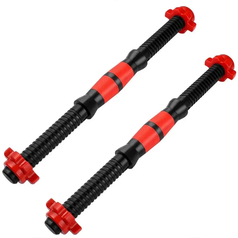 PVC Dumbbell Bar with Spin-Lock Collars – Barbell Handles for Home Gym Strength Training