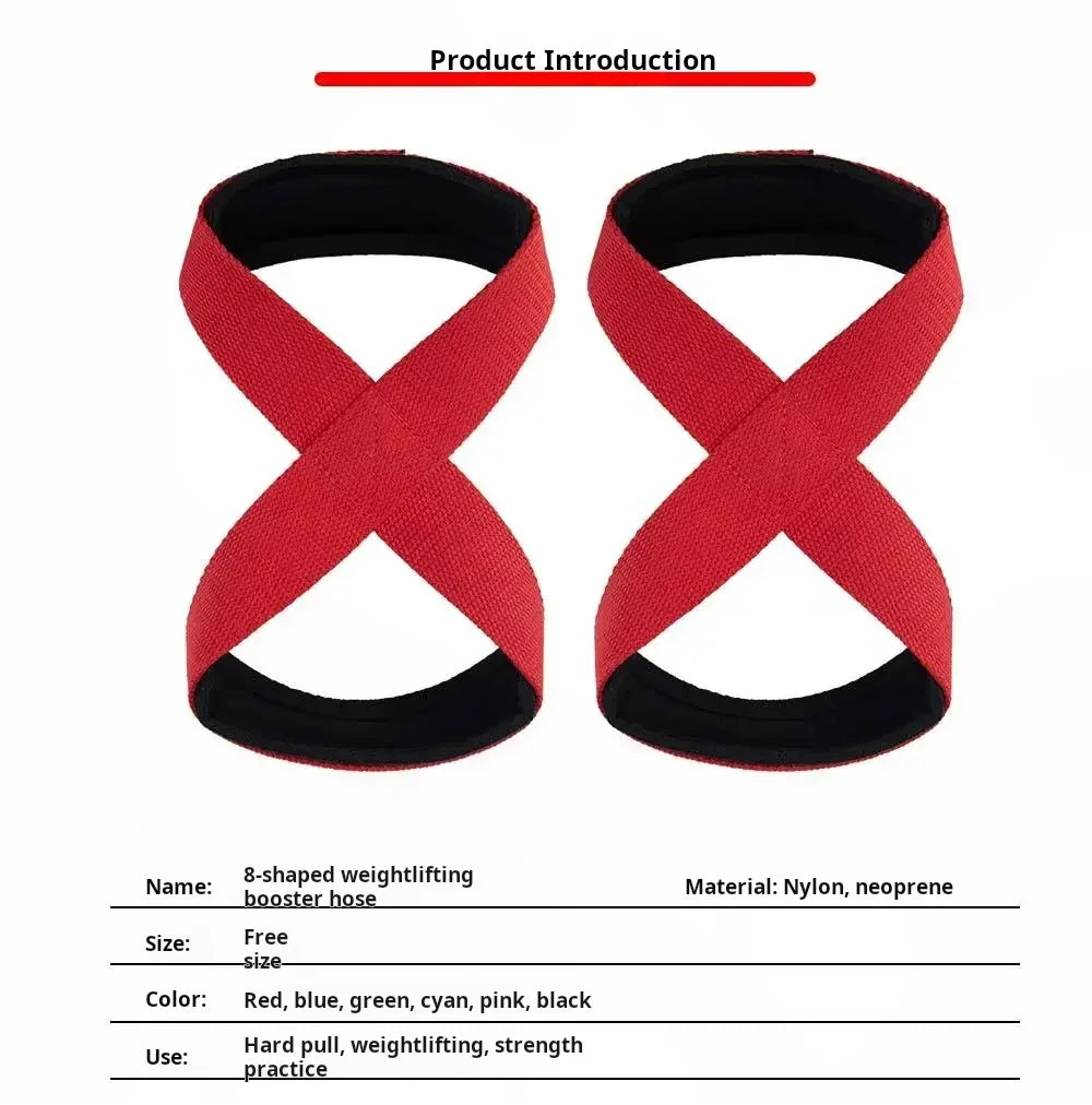 Figure 8 Lifting Straps – Padded Deadlift Wrist Wraps for Gym & Powerlifting
