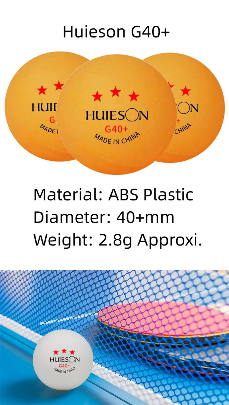 Huieson 3-Star Ping Pong Balls – ABS+ Training & Competition Table Tennis Balls, Durable Spin Control