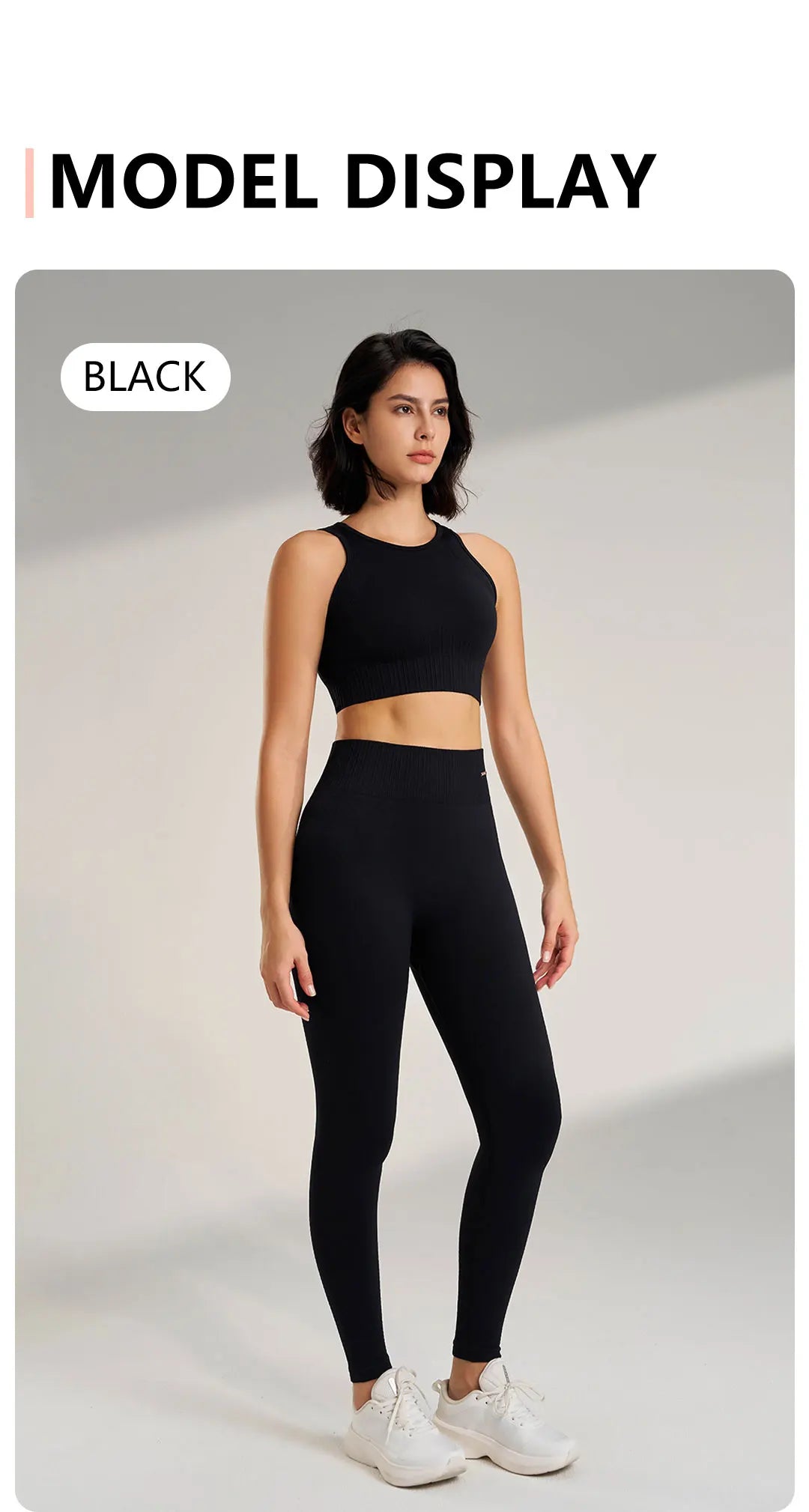 🧵 Seamless Yoga Clothing Set – High Waist Leggings + Fitness Top