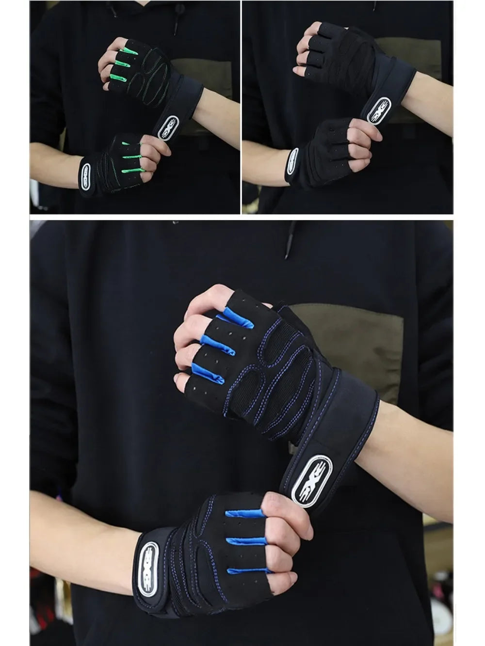 Outdoor Sport Gloves – Long Fingerless Gym & Cycling Gloves with Wrist Guard Support
