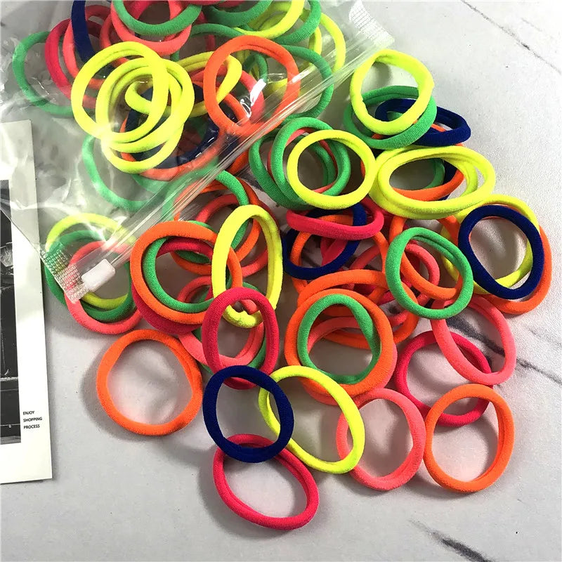 20/50PCS Hair Ties Set – Simple Elastic Rubber Bands for Women Girls Ponytails (4cm)