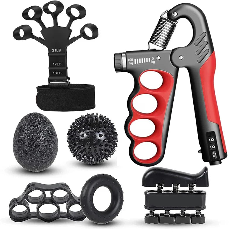 Adjustable Hand Grip Strengthener w/ Counter – Single, 6pcs or 7pcs Set