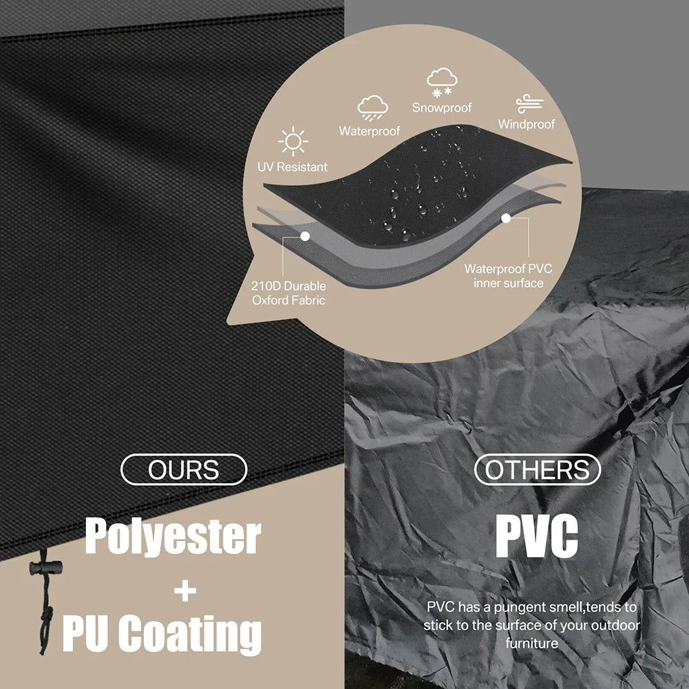 🌦️ Waterproof Garden Furniture Cover – Heavy Duty Windproof 600D Oxford