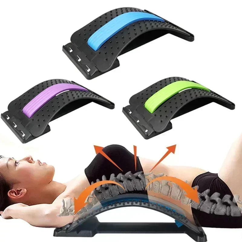🧘‍♂️ Back Stretcher & Massager – Multi-Level Lumbar Spine Pain Relief Support Tool