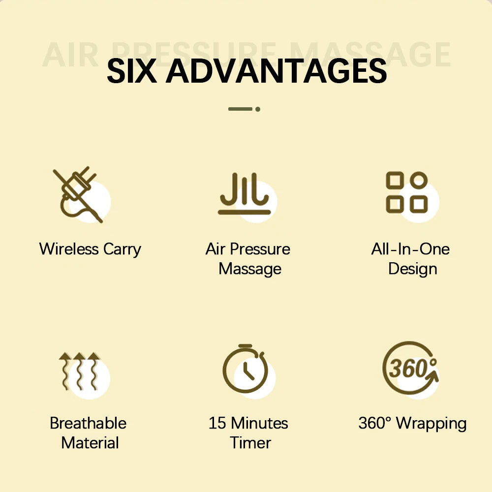 Wireless Leg Massager – Rechargeable Air Compression Calf & Foot Massage for Muscle Pain Relief