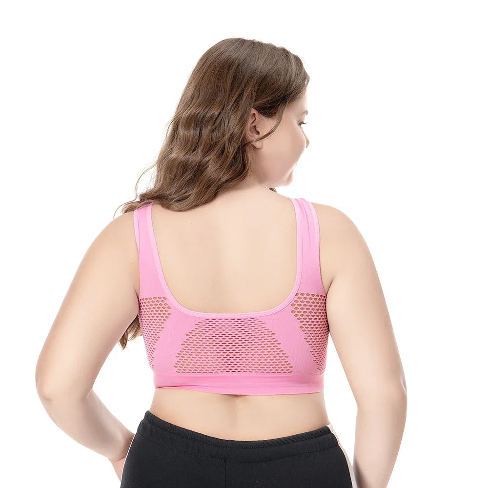 👙 Hollow Out Sports Bra – S–6XL Seamless Padded Gym Fitness Top
