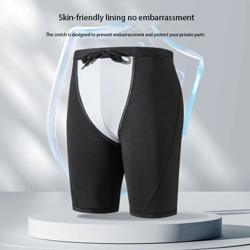 🩲 Men’s Quick-Dry Swim Shorts – Loose Fit Plus Size 5/4 Trunks