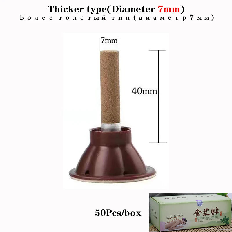 50Pcs Mini Moxa Stickers – Heating Acupuncture Moxibustion Therapy for Pain Relief