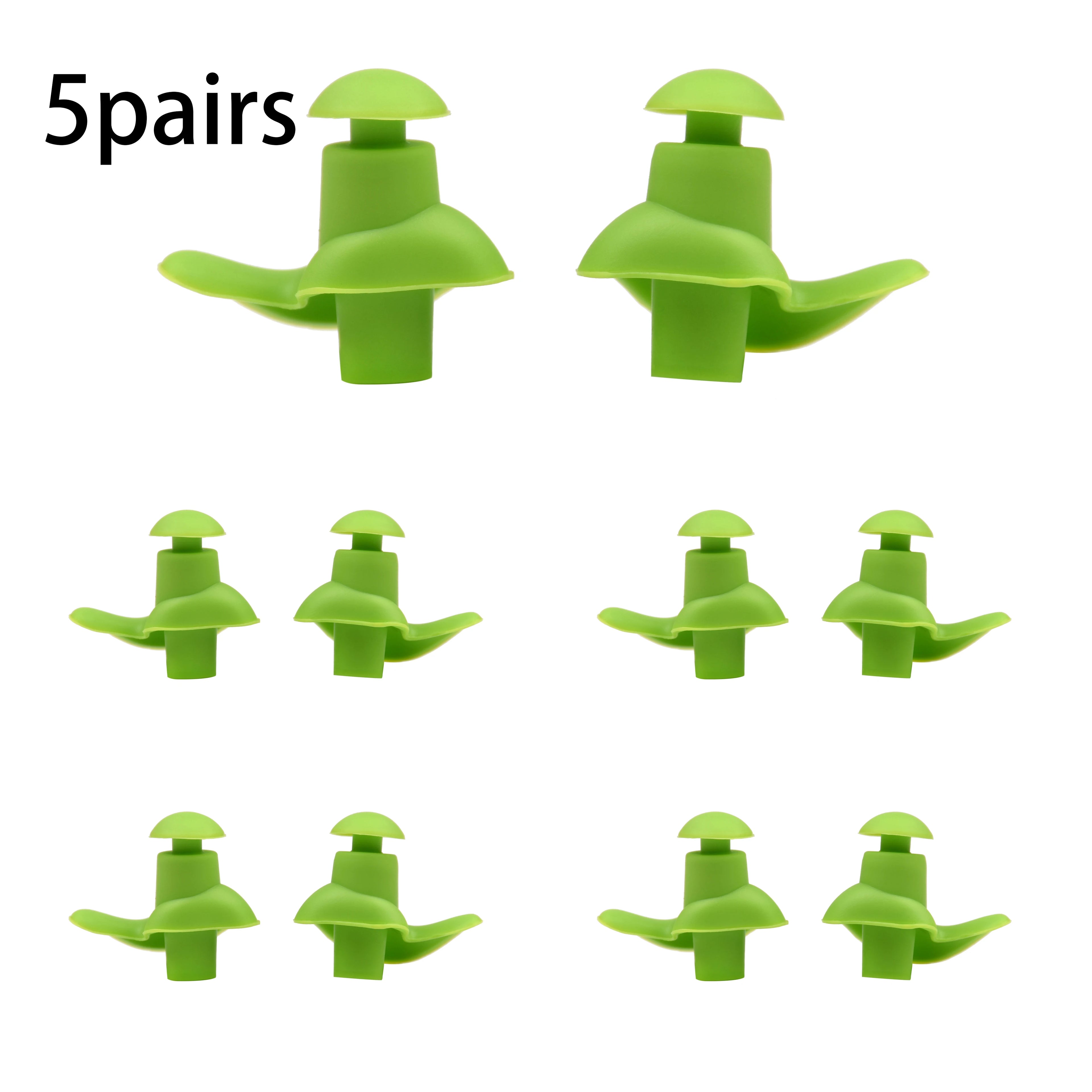 👂 5-Pair Silicone Earplugs – Waterproof for Swimming & Sleep