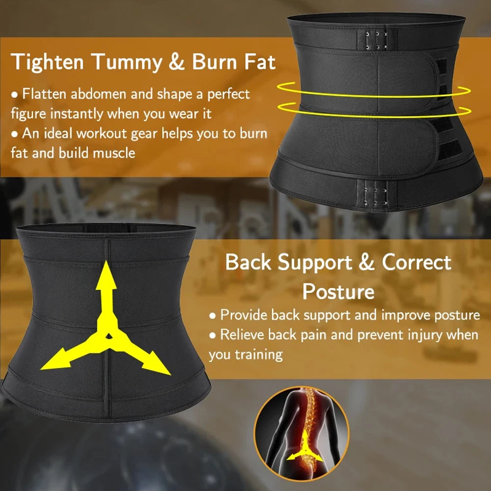 🏋️‍♀️ Waist Trainer Sauna Belt – Tummy Control Workout Girdle for Men & Women