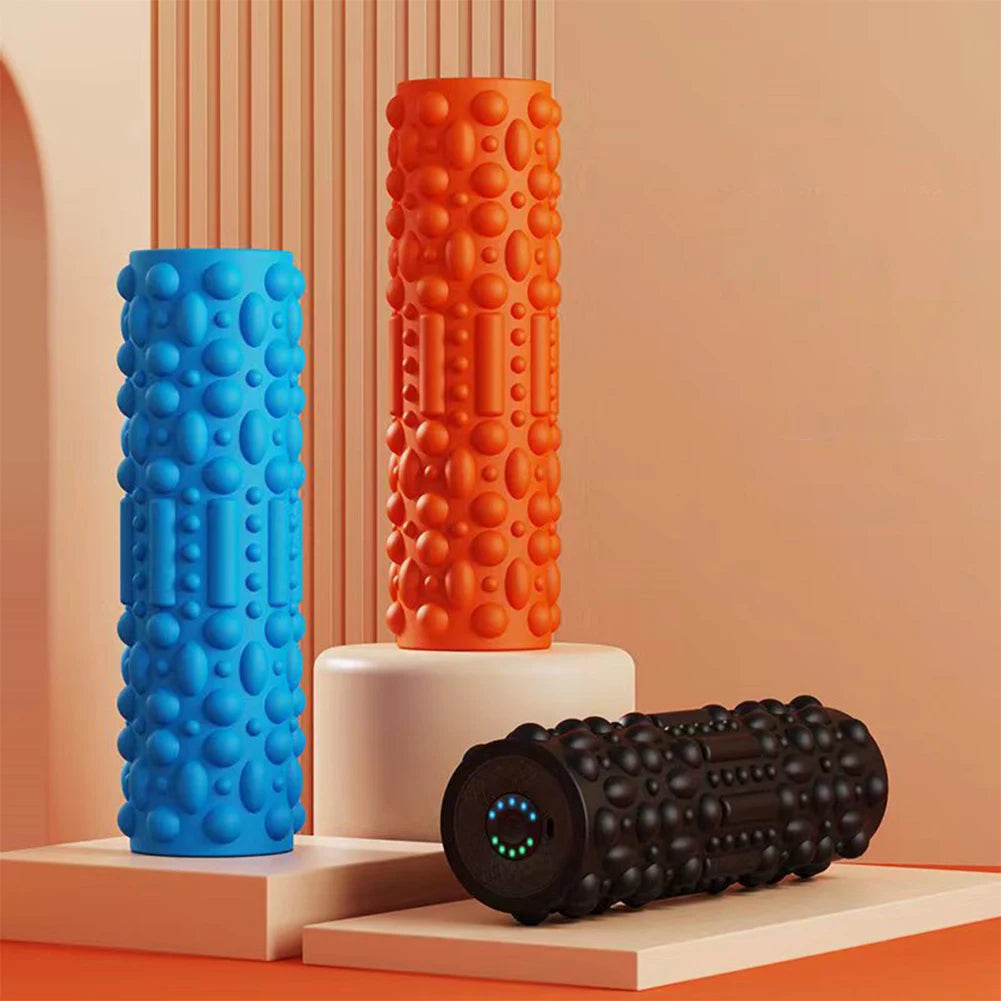 🔹 Electric Vibrating Foam Roller – 5-Speed Rechargeable Muscle Massager