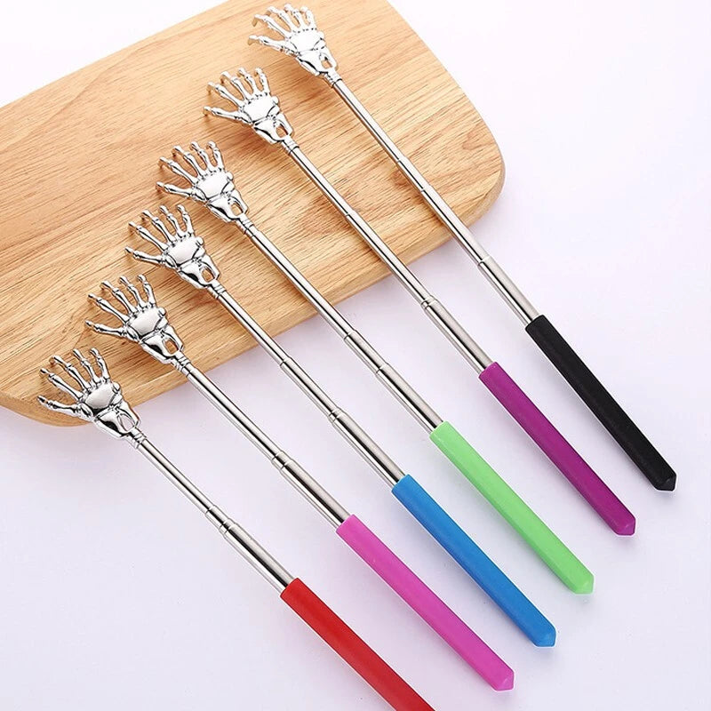 Telescopic Stainless Steel Back Scratcher – Extendable Claw Massage Tool