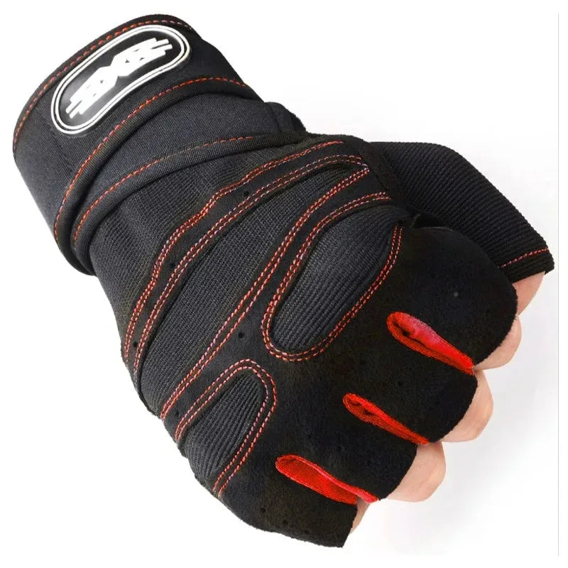 Outdoor Sport Gloves – Long Fingerless Gym & Cycling Gloves with Wrist Guard Support
