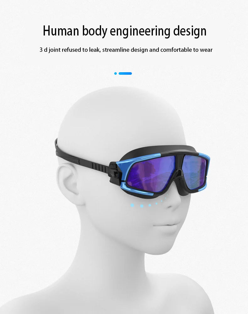 🥽 HD Anti-Fog Swimming Goggles – Large Frame