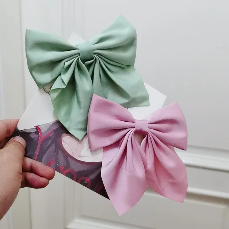 Satin Bow Hair Clips – Cute Butterfly Style Hairpins for Girls & Women, Elegant Hair Accessories